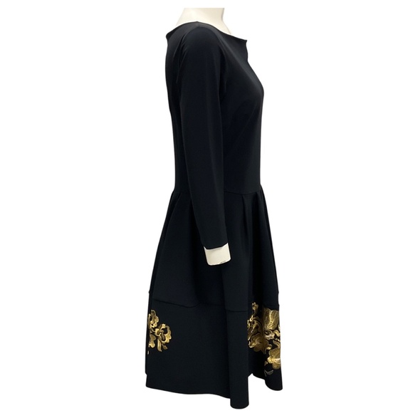 CHIARA BONI LA PETITE ROBE COUTURE BLACK / GOLD EMBROIDERED COCKTAIL DRESS - Picture 2 of 5